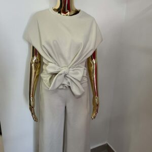 Garnitur z wiązaniem beż(185)