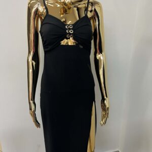 Sukienka prążek czarna MILA ROSSA (189)